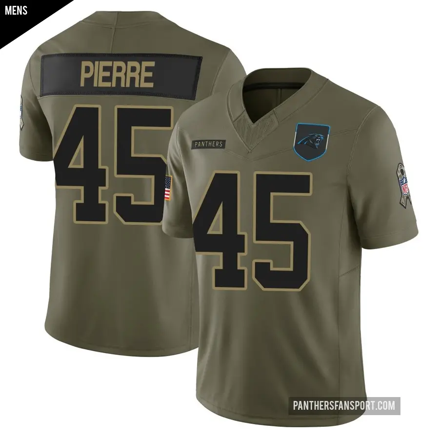 Men's Carolina Panthers ＃45 Bryce Pierre Olive Limited 2025 Salute to Service Jersey
