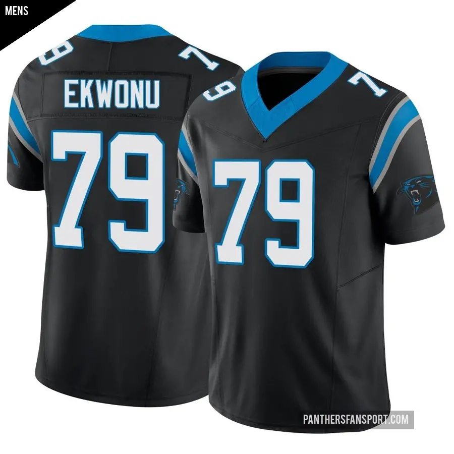 Men's Carolina Panthers ＃79 Ikem Ekwonu Black Limited Vapor