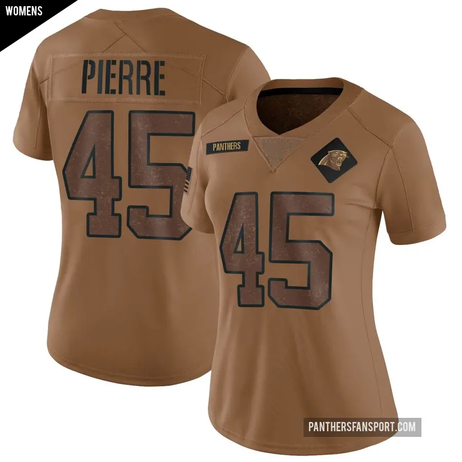 Women's Carolina Panthers ＃45 Bryce Pierre Brown Limited 2023 Salute To Service Jersey