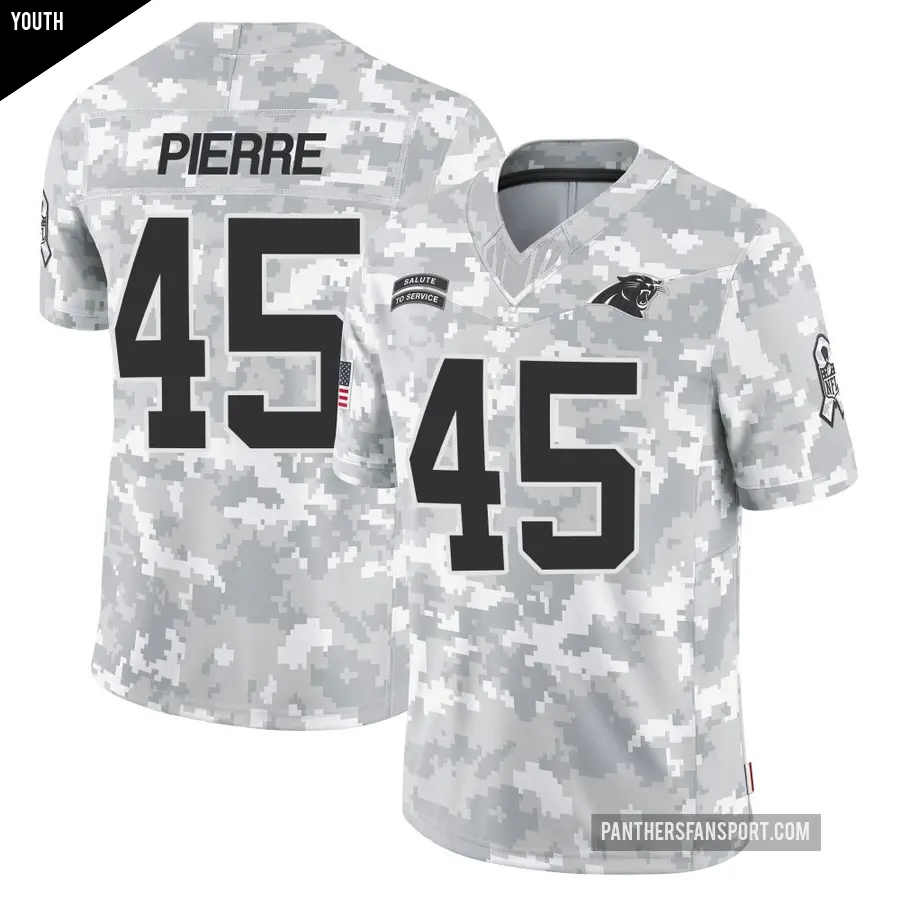Youth Carolina Panthers ＃45 Bryce Pierre Arctic Camo Limited 2024 Salute to Service Jersey