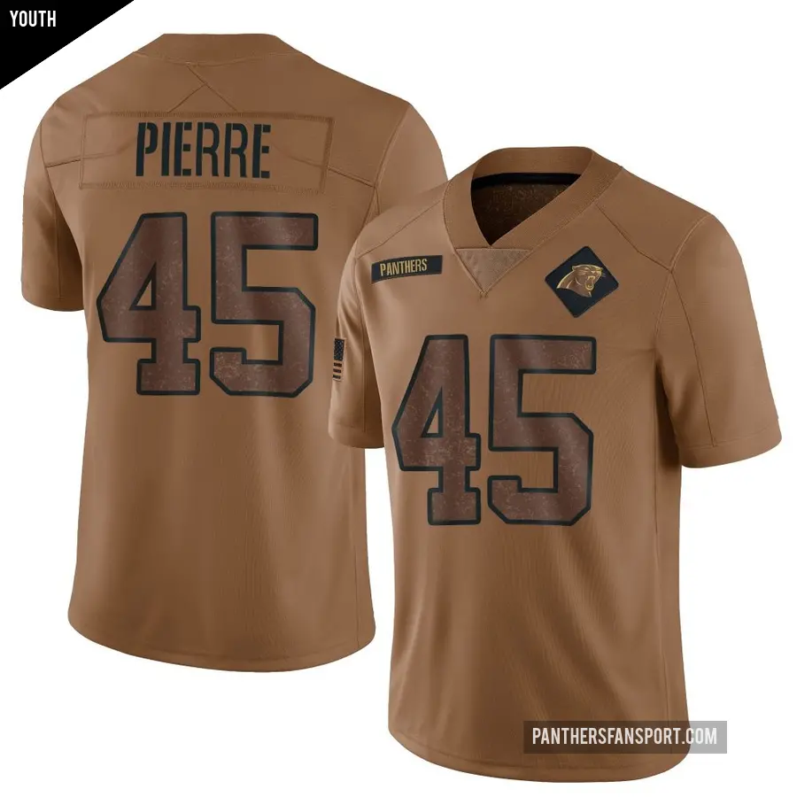 Youth Carolina Panthers ＃45 Bryce Pierre Brown Limited 2023 Salute To Service Jersey