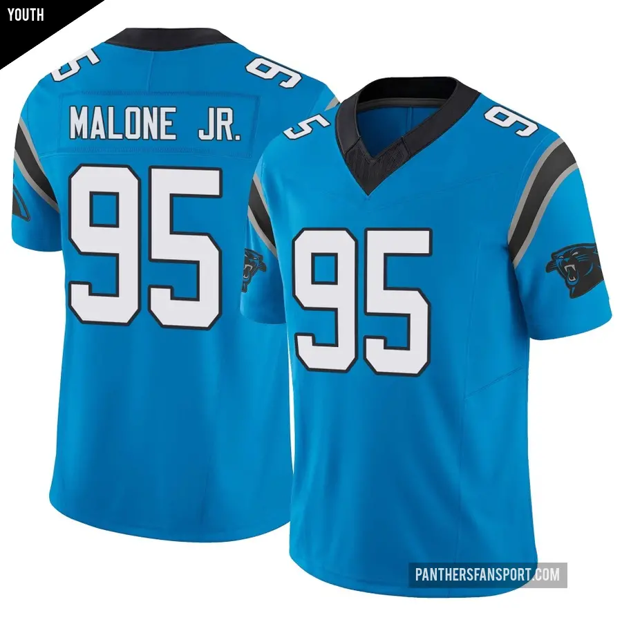 Youth Carolina Panthers ＃95 Tywone Malone Jr. Blue Limited Vapor F.U.S.E. Jersey